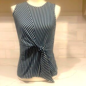 J. McLaughlin Cotton Faux Wrap Tie Front Tank
